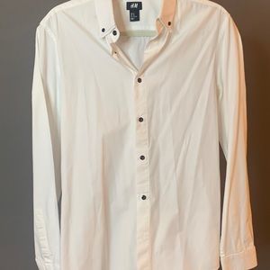 H&M double collar white button down.